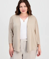 Kasper Plus Open-Front Cardigan