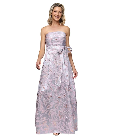 Alex Evenings Women's Strapless Jacquard Gown