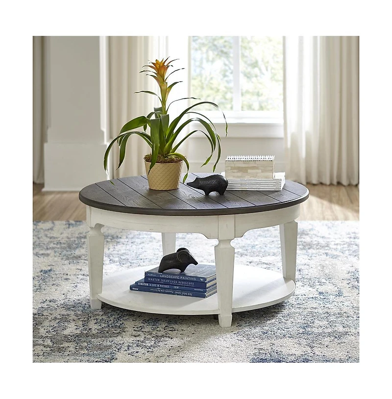 Liberty Furniture Industries, Inc Allyson Park Round Cocktail Table in Wirebrushed Top