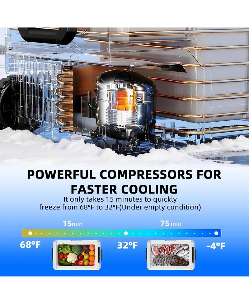 Cowsar 53QT Portable Refrigerator with Wheels