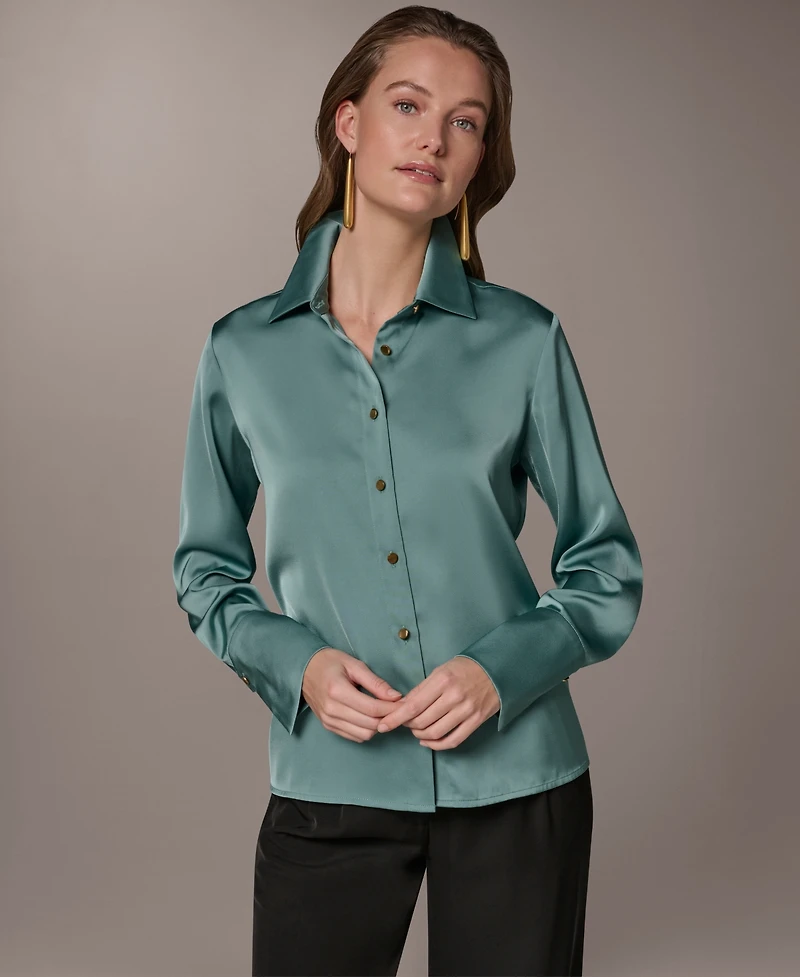Donna Karan New York Petite Long-Sleeve Shirt