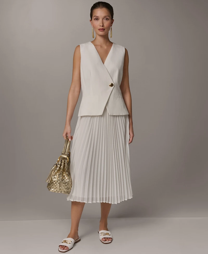 Donna Karan New York Petite V-Neck Midi Dress