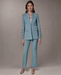 Donna Karan New York Petite Collarless Blazer Straight Leg Pants