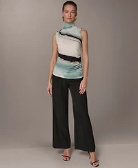 Donna Karan New York Petite Sleeveless Mock Neck Top