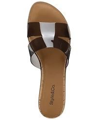 Style & Co Women's Emmaa Vinyl Two Band Flat Sandals, Macy's Exclusive