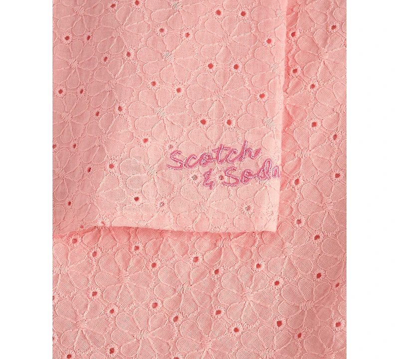 Scotch & Soda Girls' 7-14 Eyelet Ruffle-Sleeve Top and Skirt, 2-Piece Set