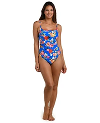 La Blanca Women's Modern Oasis Scoop Neck One-Piece Swimsuit