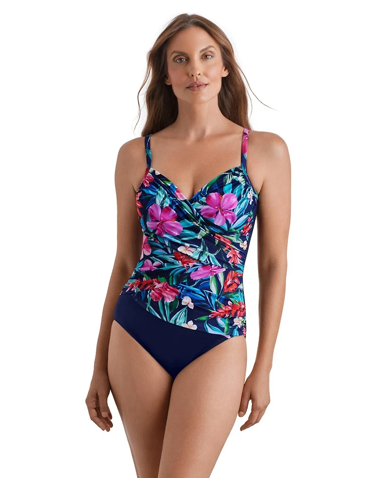 ShapeSolver Sport by Mimi Flamingo Women's Pull-On One-Piece Swimsuit