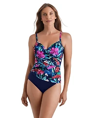 ShapeSolver Sport by Mimi Flamingo Women's Pull-On One-Piece Swimsuit