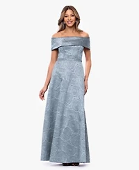 Xscape Womens Off The Shoulder Ball Gown