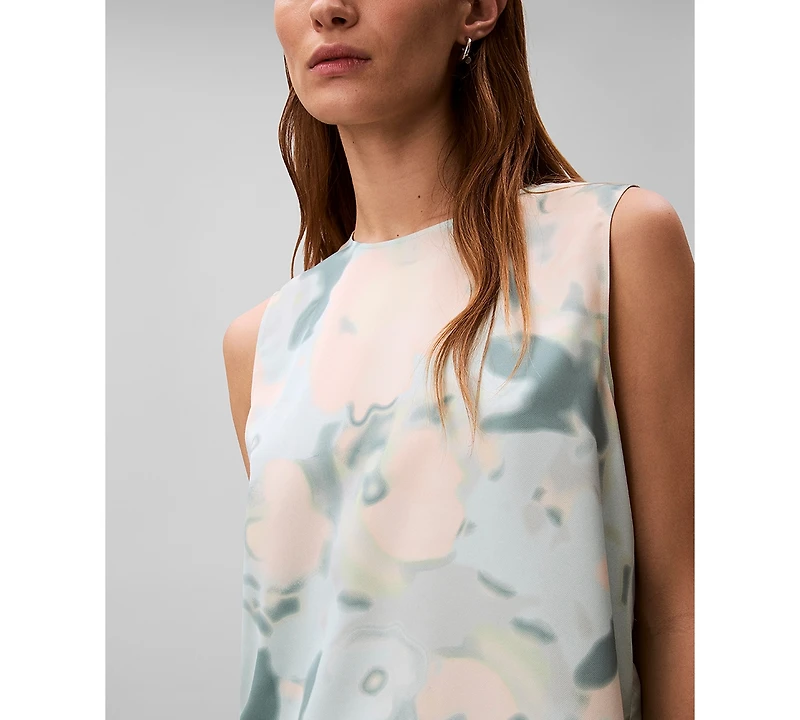 Calvin Klein Women's Printed Sleeveless Crewneck Top