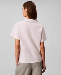 Calvin Klein Women's Blend Short-Sleeve Polo T-Shirt