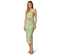 Adrianna Women's Strapless Printed Midi Dress