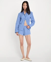 Good American Women's Classic Long-Sleeve Boxy Shirt, Regular & Plus