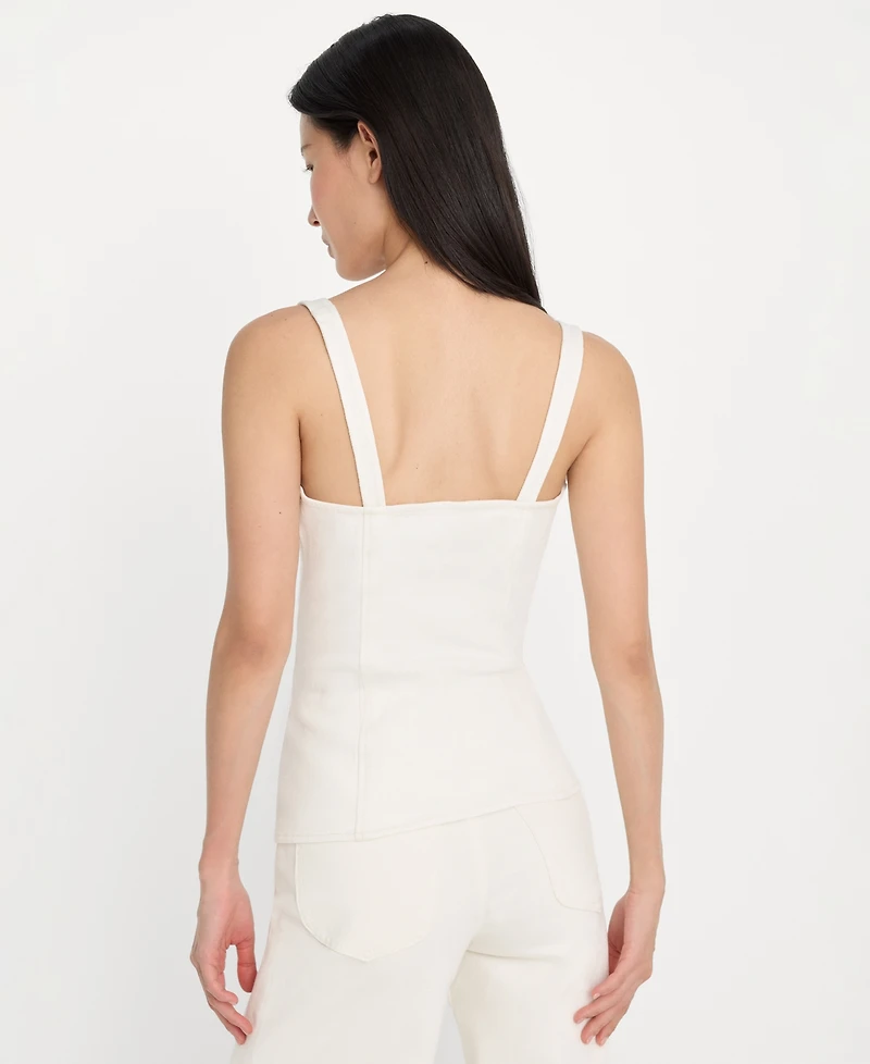 Good American Women's Square Neck Top, Regular & Plus