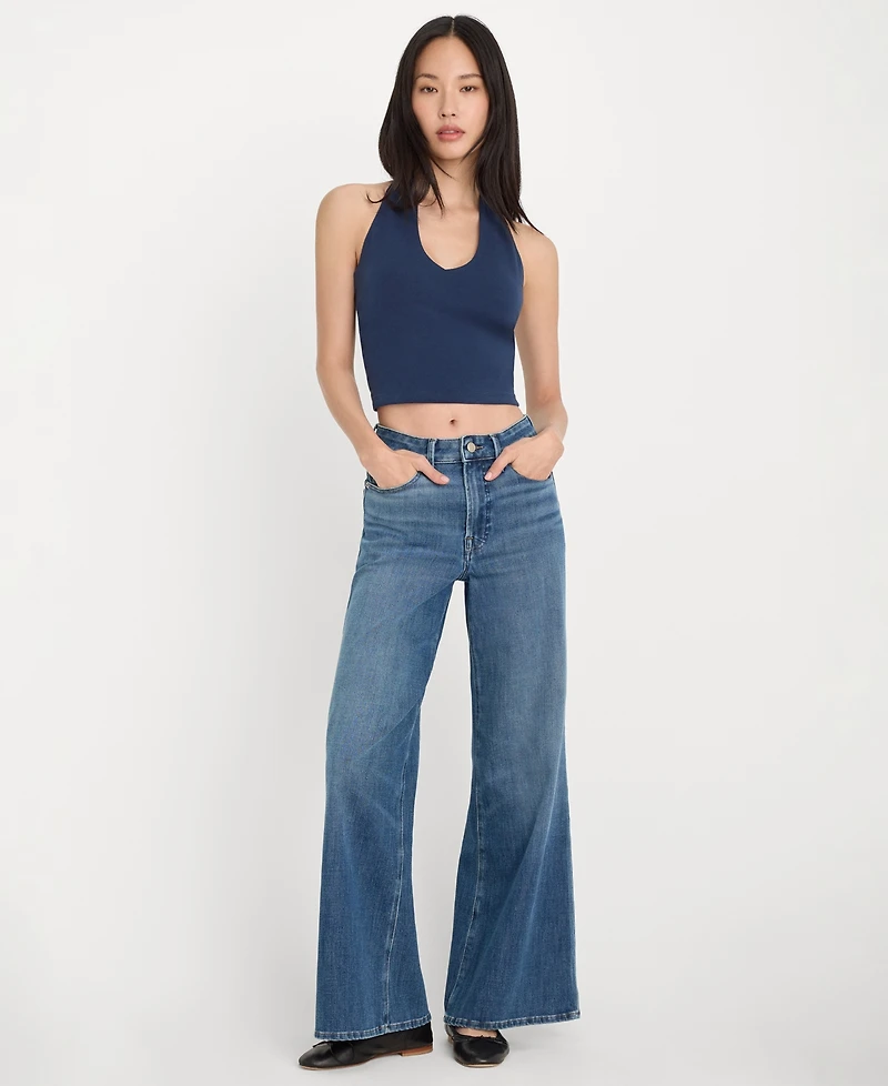 Good American Women's Halter Neck Sleeveless Top, Regular & Plus