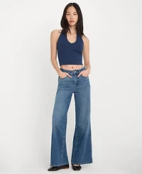 Good American Women's Halter Neck Sleeveless Top, Regular & Plus