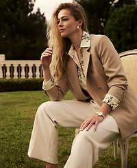 Anne Klein Women's Floral-Printed Button-Front Top