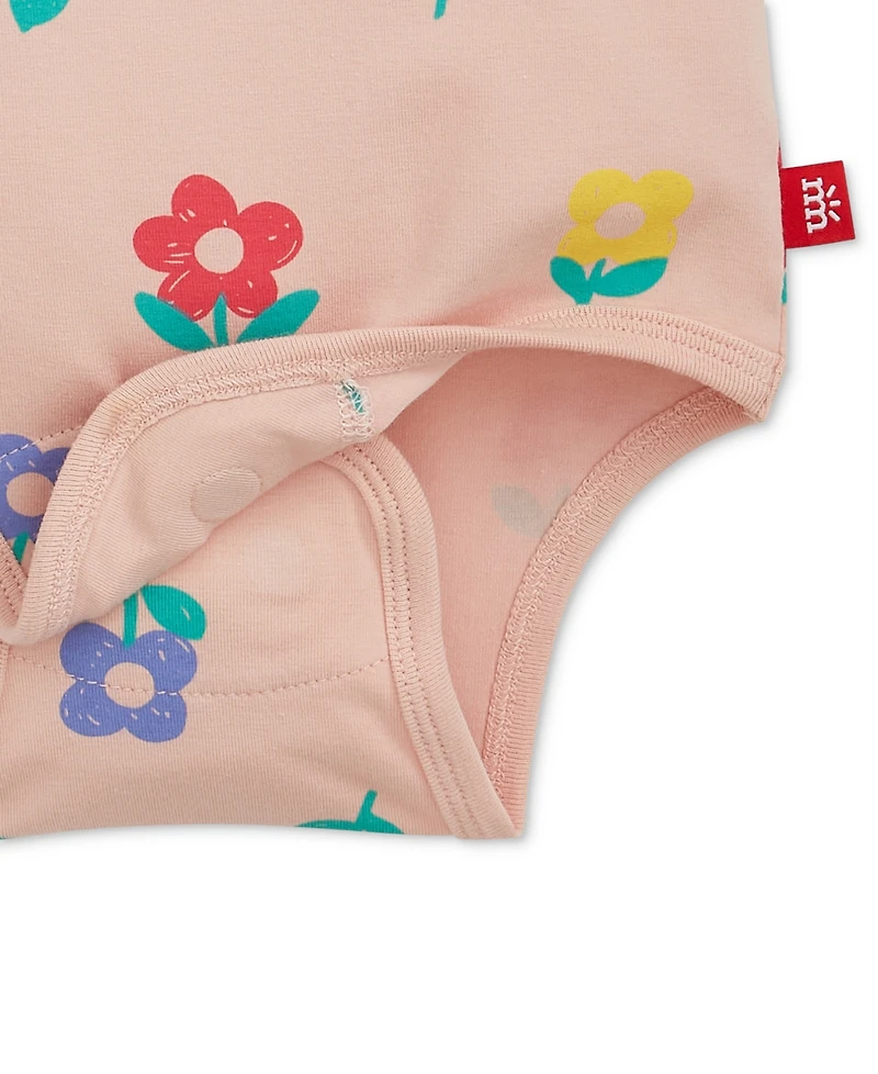 Magnetic Me Baby Girls' Short-Sleeve Bodysuit and Pants, 3-Piece Set