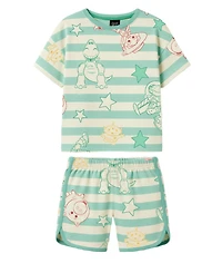 Toy Story Boys' 2T-5T Short-Sleeve T-Shirt and Stripe Shorts, 2-Piece Set