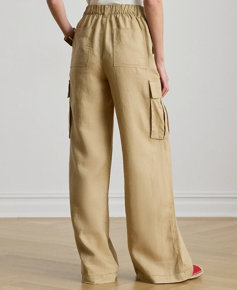 Lauren Ralph Lauren Petite Linen Wide-Leg Cargo Pants