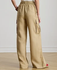 Lauren Ralph Lauren Petite Linen Wide-Leg Cargo Pants