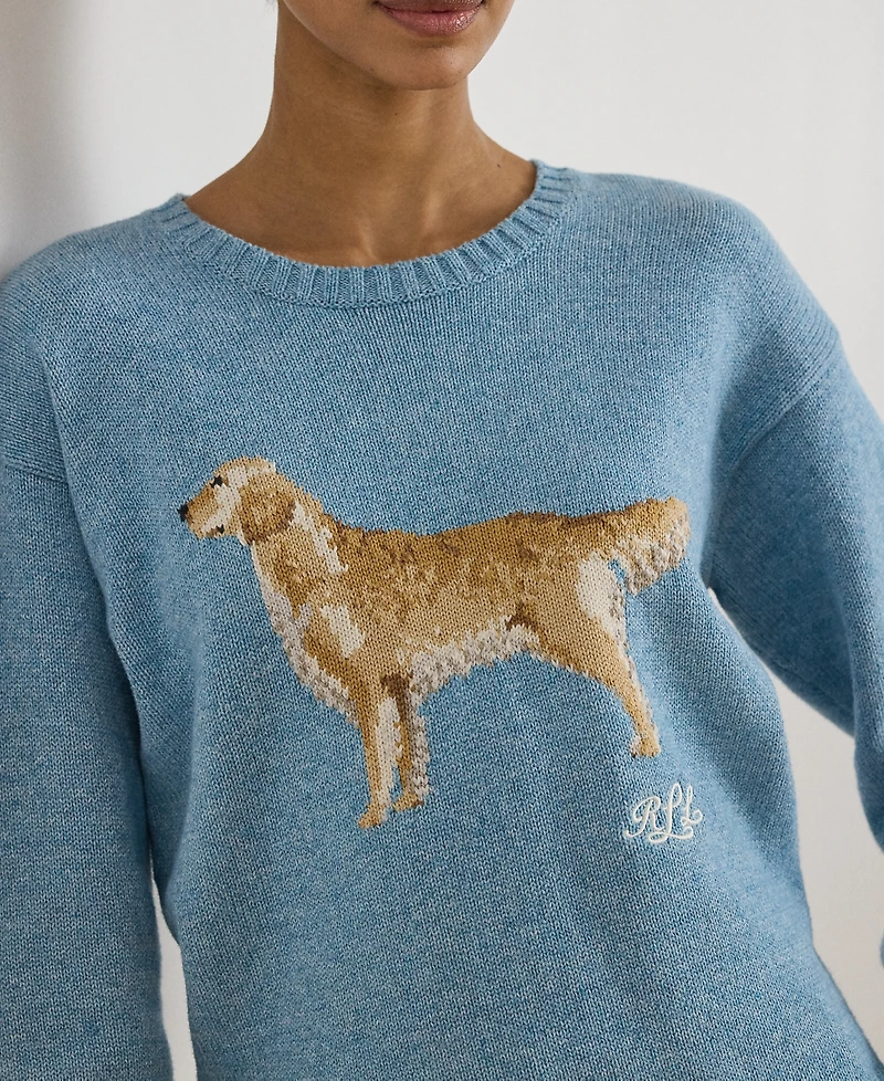 Lauren Ralph Petite Intarsia-Knit Crewneck Sweater