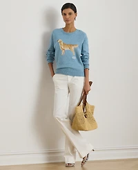 Lauren Ralph Petite Intarsia-Knit Crewneck Sweater