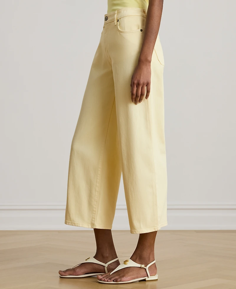 Lauren Ralph Petite High-Rise Wide-Leg Cropped Jeans