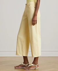 Lauren Ralph Petite High-Rise Wide-Leg Cropped Jeans