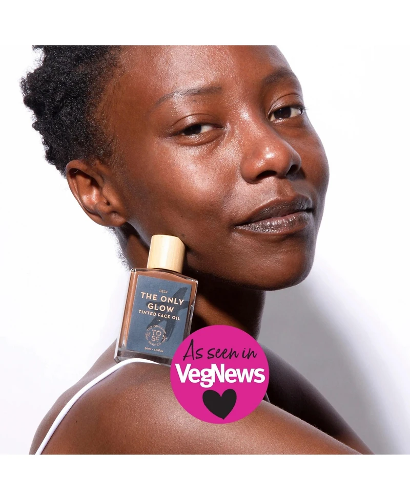 The Organic Skin Co. Only Glow Tinted Face Oil (Deep), Organic Hydrating Tinted Moisturizer & Bronzer, 1 fl oz