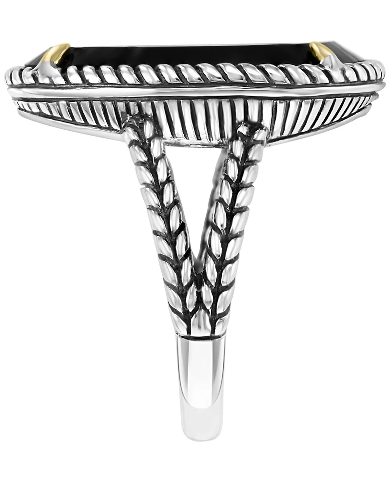 Effy Collection Turquoise Ring in Sterling Silver with 14k Yellow Gold Plating