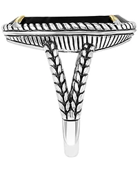 Effy Collection Turquoise Ring in Sterling Silver with 14k Yellow Gold Plating