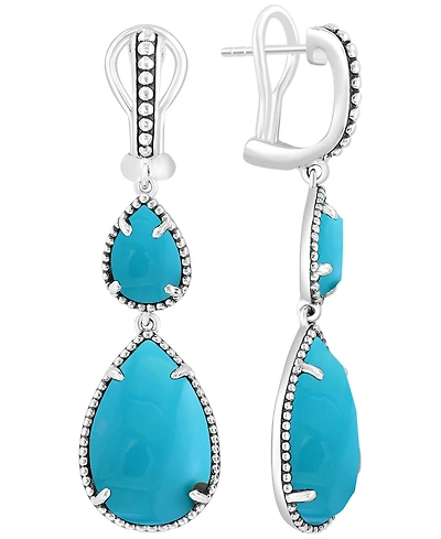 Effy Collection Turquoise Drop Earrings in Gold Over Sterling Silver