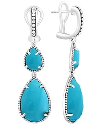 Effy Collection Turquoise Drop Earrings in Gold Over Sterling Silver