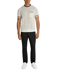 Karl Lagerfeld Paris Men's Regular-Fit Short-Sleeve Knitted Crewneck T-Shirt