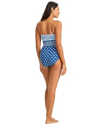 Tommy Bahama Women's Pullover Bandeau Neck One-Piece Swimsuit