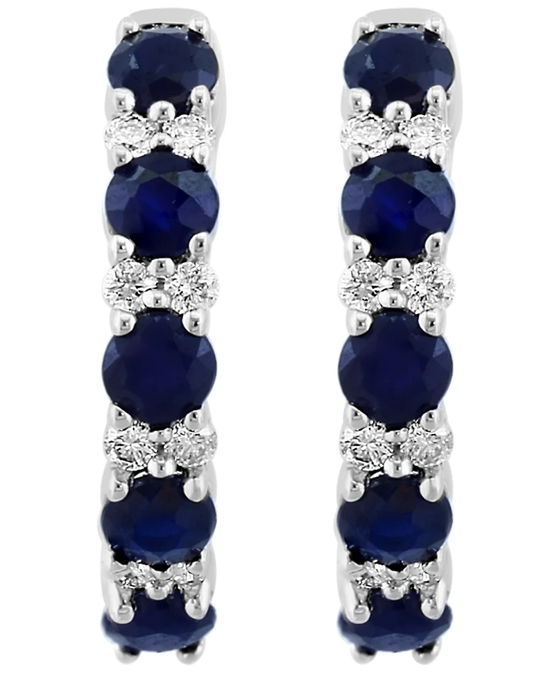 Effy Collection Sapphire (1/2 ct. t.w.) & Diamond (1/2 ct. t.w.) Earrings in 14k White Gold