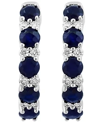 Effy Collection Sapphire (1/2 ct. t.w.) & Diamond (1/2 ct. t.w.) Earrings in 14k White Gold