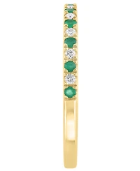Effy Collection Emerald (1/10 ct. t.w.) & Diamond (1/10 ct. t.w.) Ring in 14k Yellow Gold
