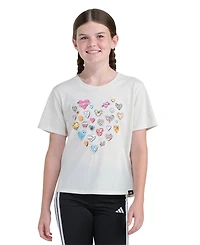 adidas Girls' 8-16 Short-Sleeve Graphic Heather T-Shirt