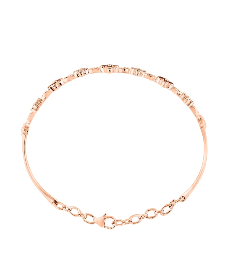 Lali Jewels Ruby (1/2 ct. t.w.) & Diamond (1/3 ct. t.w.) Bangle Bracelet in 14k Rose Gold