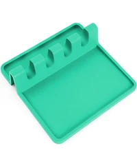 Silicone Utensil Rest with Drip Pad for Multiple Utensils