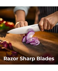 12 Piece Ultra Sharp Kitchen Knife Set with Block and Sharpener