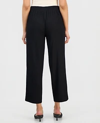 Anne Klein Essentials Petite Pebble-Texture Knit Pull-On Pants