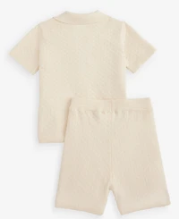 First Impressions Baby Boys' 3M-24M Cotton Sailboat Crochet Shirt & Shorts, 2-Piece Set, Macy's Exclusive