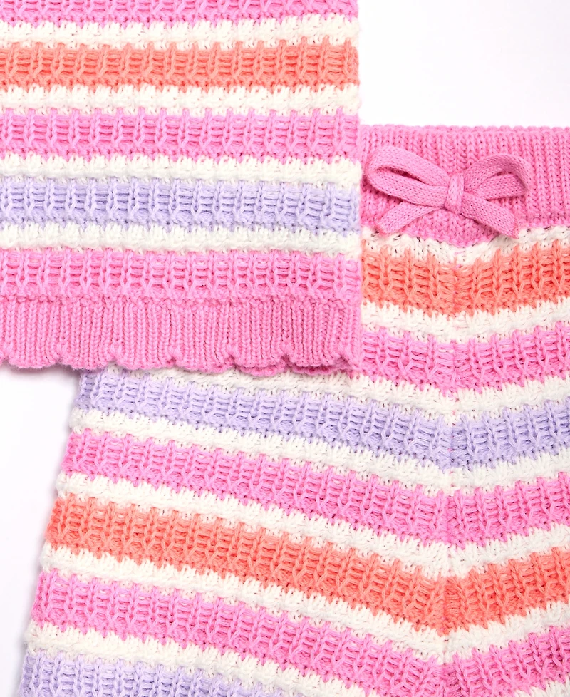 First Impressions Baby Girls' 3M-24M Cotton Striped Crochet Top & Shorts, 2-Piece Set, Macy's Exclusive