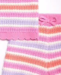First Impressions Baby Girls' 3M-24M Cotton Striped Crochet Top & Shorts, 2-Piece Set, Macy's Exclusive
