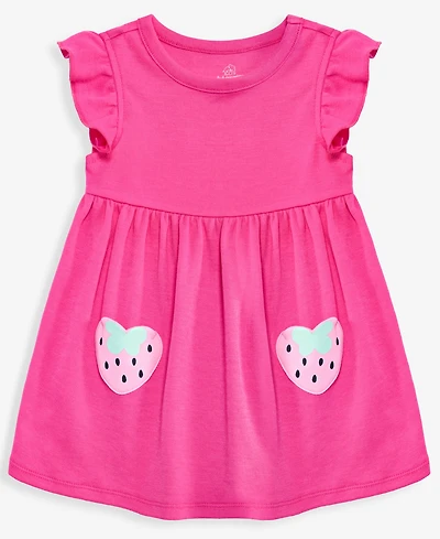 First Impressions Baby Girls' 0M-24M Strawberry-Pocket Dress, Macy's Exclusive