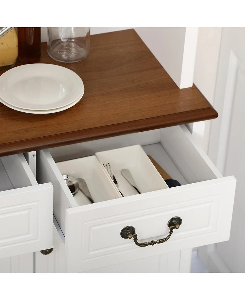 Homcom Dining Room Kitchen Hutch Storage Cabinet with Antique Details